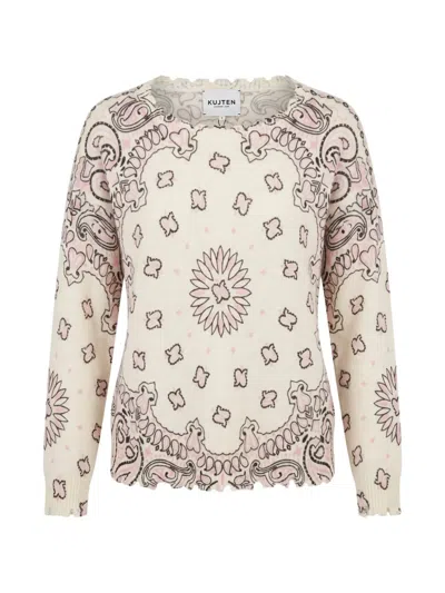 Kujten Pull Mela Bandana Bico Paisley-print Cashmere Sweater In Multi