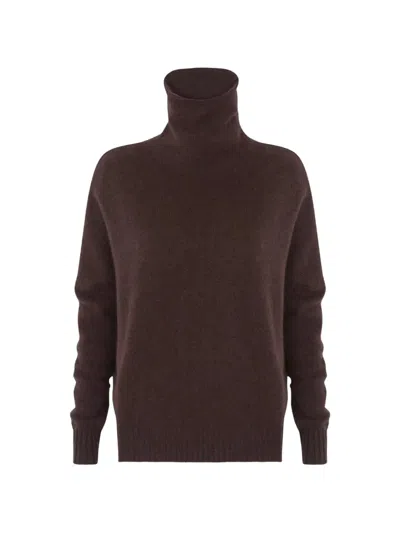 Kujten Roll-neck Tila Sweater In Brown