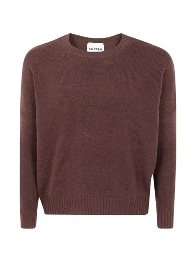 Kujten Romelie Crew-neck Sweater In Brown