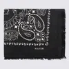 Kujten Luxurious Paisley Patterned Soft Scarf In Black