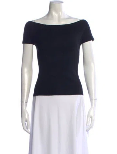 Pre-owned Kujten Silk Off-the-shoulder Sweater In Blue