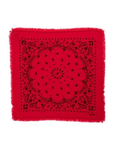 Pre-owned Kujten Silk Paisley Print Scarf In Neutrals/pink