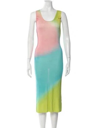 Pre-owned Kujten Silk Tie-dye Print Top In Multicolor