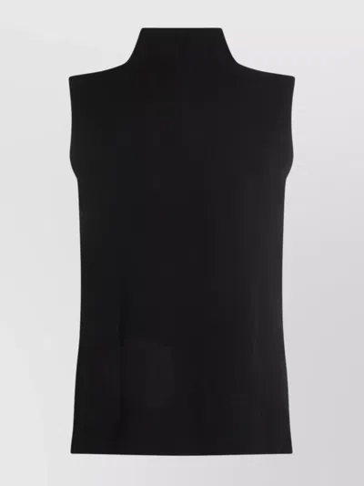 KUJTEN SLEEVELESS RIBBED KNIT HIGH NECK TOP