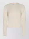 Kujten Soft Knit Crew Neck Long Sleeve Top In Neutral