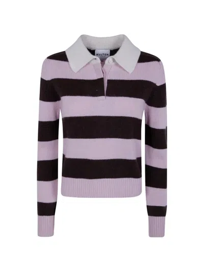 Kujten Striped Cashmere Sweater In Rosa
