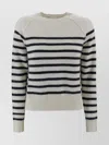 Kujten Striped Crewneck Knitwear Ribbed Finish In Neutral