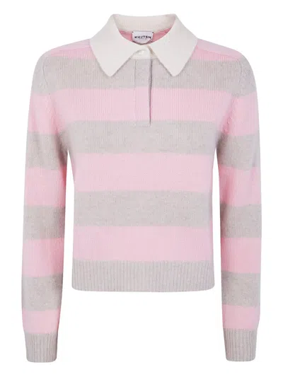 KUJTEN STRIPED POLO-NECK SWEATER