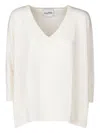 Kujten Sweater Minie V-neck Ribbed Sweater In White