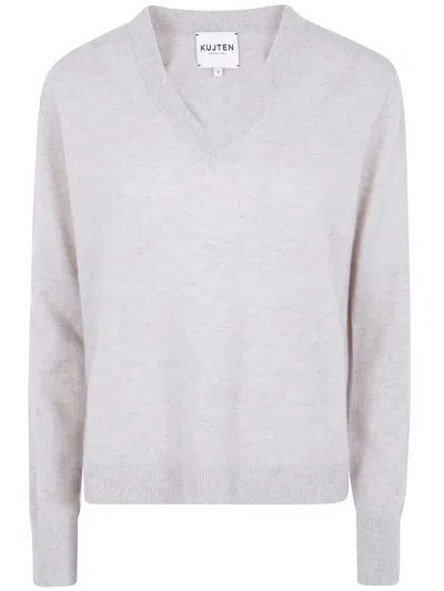 Kujten Sweater V Neck "lita" In Beige