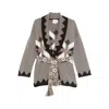 Kujten Geometric-pattern Cardigan In Gray