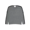 Kujten Crew-neck Braided-trim Sweater In Gray