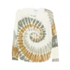 Kujten Tie-dye Frayed Sweater In Multi