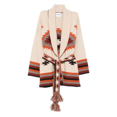 Kujten Geometric-pattern Cashmere Cardigan In Neutral