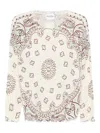 Kujten Paisley-print Ribbed-knit Top In White