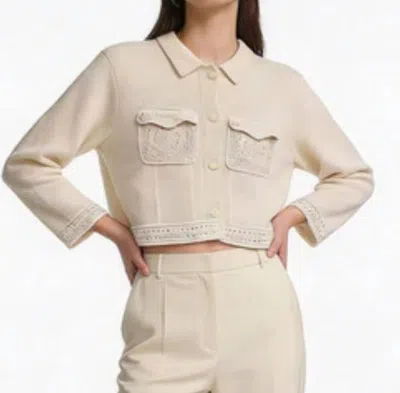 Kujten The Xenia Jacket In Ecru In Brown