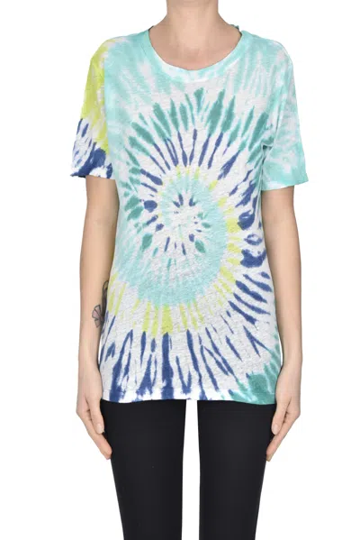 Kujten Tie Dye Linen T-shirt In Multi