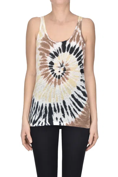 Kujten Tie Dye Linen Tank Top. In Multi