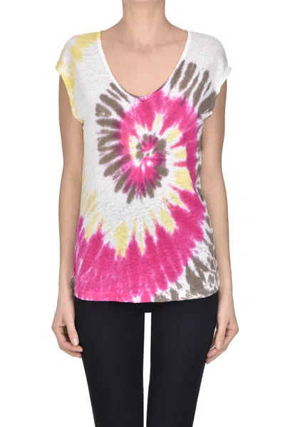 Kujten Tie Dye Linen Tank Top In Multi