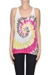 Kujten Tie Dye Linen Tank Top In Multicoloured
