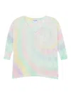 Kujten Tie-dye V-neck Sweater In Multi