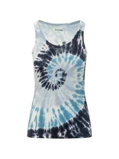 Kujten Tie-dye Sleeveless Top In Blue