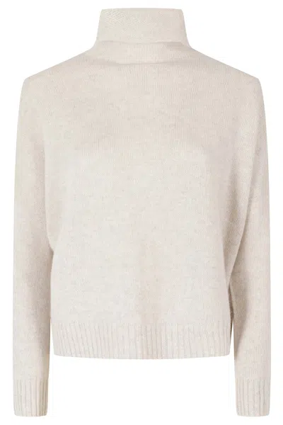 Kujten Tila Avena High-neck Raglan Cashmere Sweater In Neutral