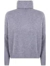 Kujten Tila Long Sleeve Turtleneck Knit Sweater In Gray