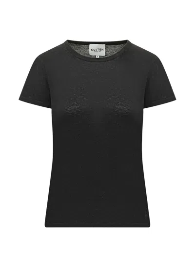 Kujten Tish Fine-knit T-shirt In Black