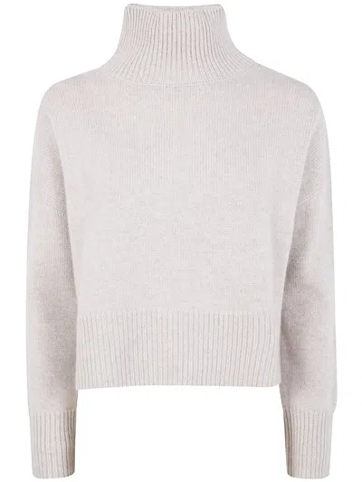 Kujten "ulla Crop" Cropped Turtle Neck Sweater Clothing In Neutral