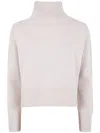 Kujten "ulla Crop" Cropped Turtle Neck Sweater In Neutral