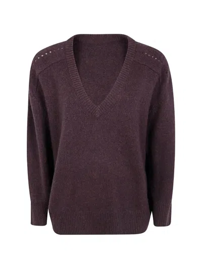 Kujten V-neck Cashmere Sweater In Purple