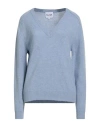 Kujten Woman Sweater Light Blue Size 3 Cashmere In Blue