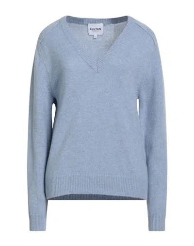 Kujten Woman Sweater Light Blue Size 3 Cashmere