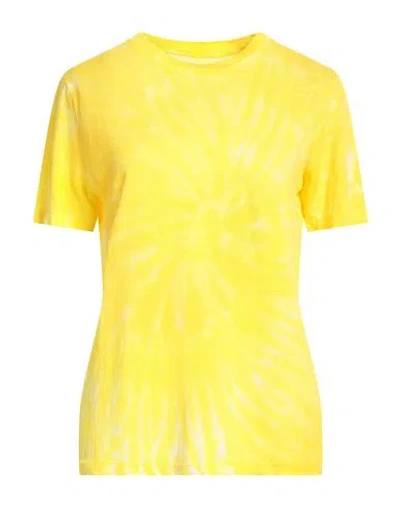 Kujten Woman T-shirt Light Yellow Size 3 Linen