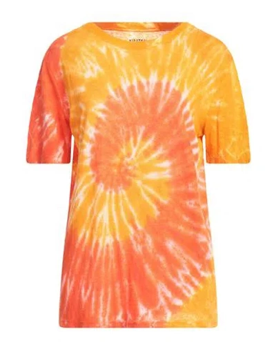 Kujten Woman T-shirt Orange Size 3 Linen