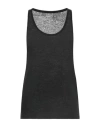 Kujten Woman Tank Top Black Size 3 Linen In Black