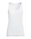 Kujten Woman Tank Top Ivory Size 3 Linen In White
