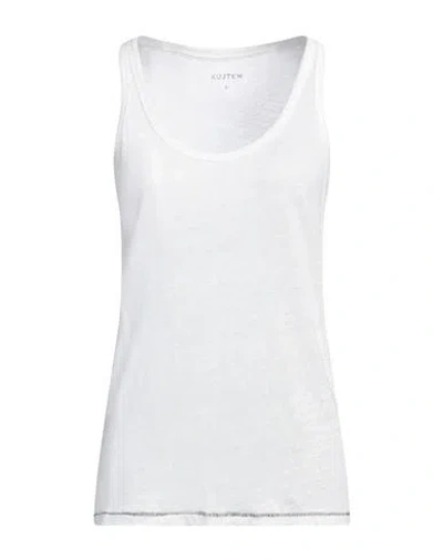 Kujten Woman Tank Top Ivory Size 3 Linen In White