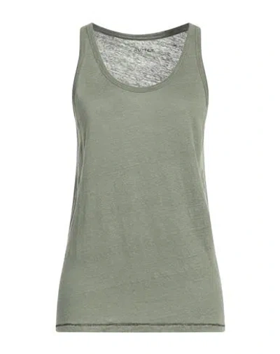 Kujten Woman Tank Top Sage Green Size 3 Linen