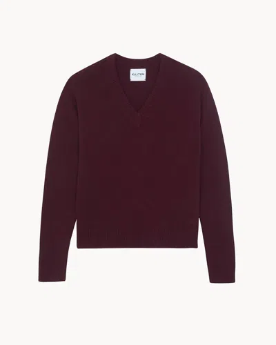 Kujten Women's Jemina V-neck Cashmere Sweater In Bordeaux In Multi