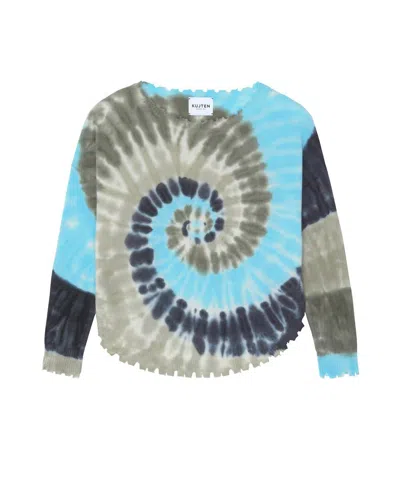 Kujten Women's Mela Sunny V Neck Cashmere Sweater In Turquoise Combo In Blue