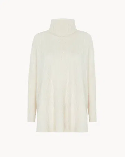 Kujten Women's Tami Cable-knit Poncho In Blanc In White