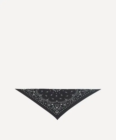 Kujten Women's Tifa Small Silk-cashmere Triangle Bandana In Black