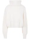 Kujten Cropped Turtleneck Sweater Long Sleeves In White