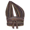 Kukhareva London Women's Bella Knit Lurex Halter Top - Brown In Brown