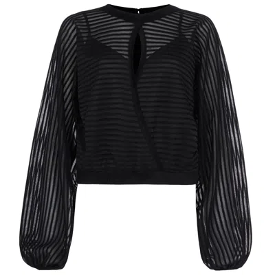 Kukhareva London Women's Black Anika Long Sleeve Blouse