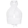 Kukhareva London Women's Isla Knit Lurex Halter Top - White In White