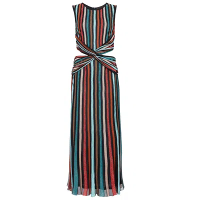 Kukhareva London Women's Kaleidoscope Stripe Maxi Vania Dress - Multicolour