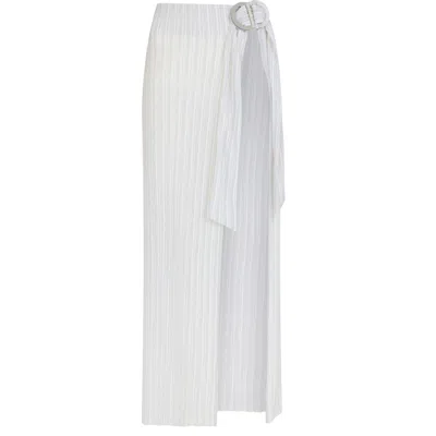Kukhareva London Women's Liv Wrap Open Front Maxi Beach Skirt - White